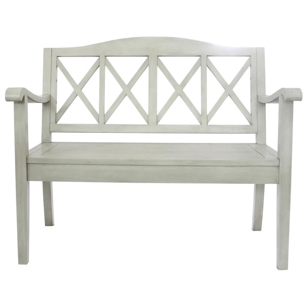 Canberra White Wood Bench with Arms - Overstock Shopping 