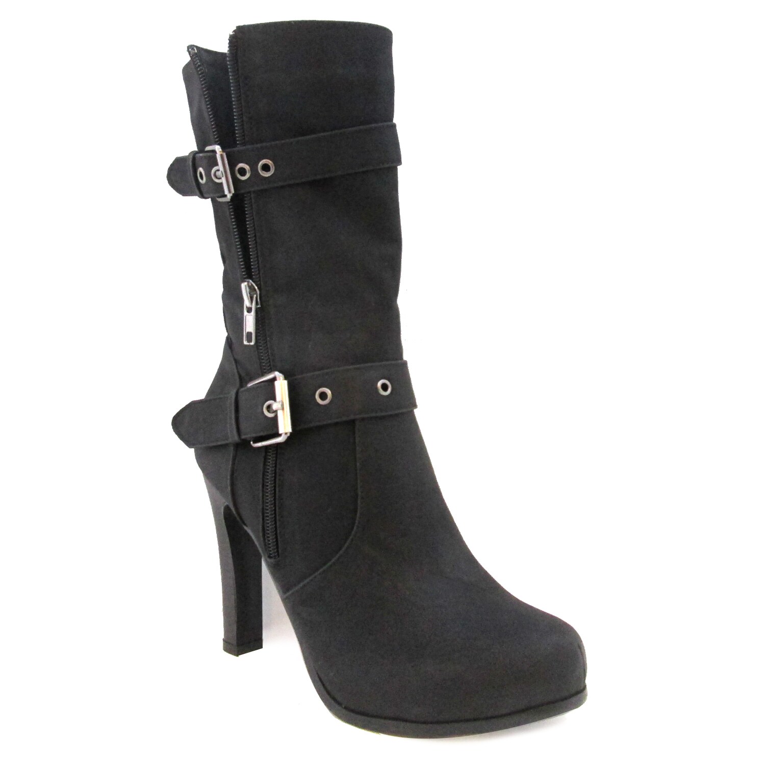 Olivia Miller Women's 'Anya' Black High Heel Boots - Overstock Shopping ...