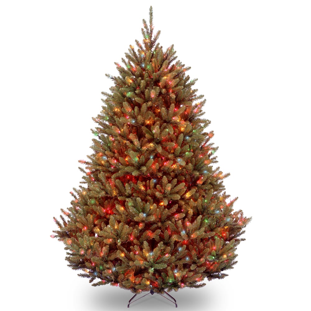 National Tree Company 7.5 ft. Natural Fraser Medium fir Hinged Tree with 1000 Multi Lights - 7.5 Foot