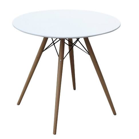 Wood and Fiberglass 48-inch White Mid-century Style Dining Table