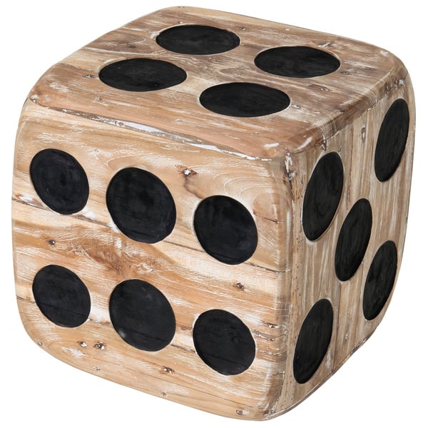 Decorative Vintage Whitewash 'Dice' Wood Stool by East at Main - Bed ...