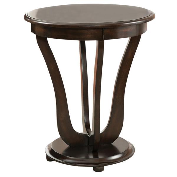 Arden 22-inch Coffee Finished Curved Leg Accent Table - 16692961 ...