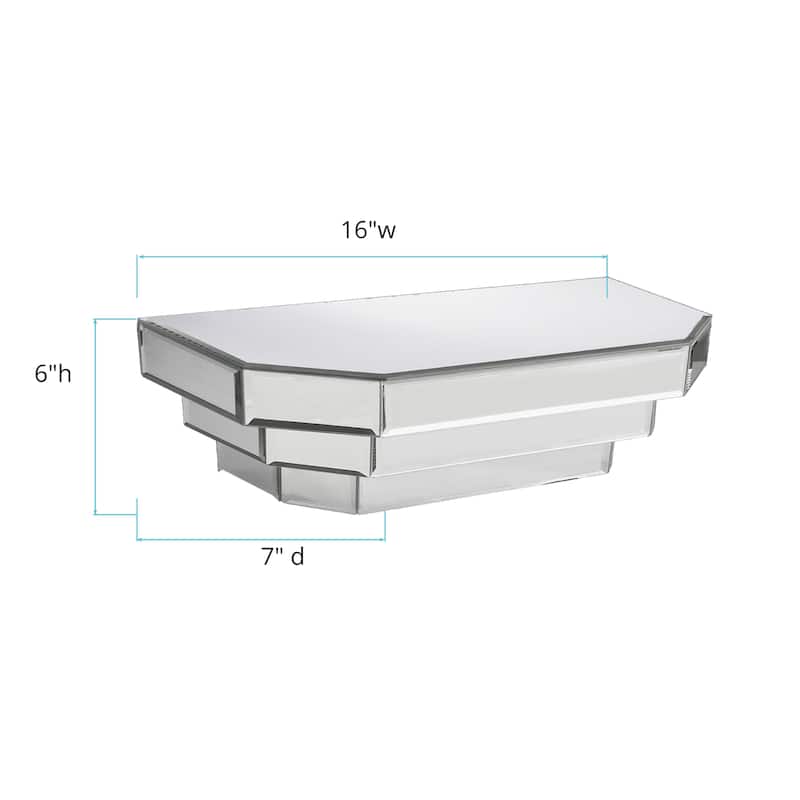 Mirrored Surface Decorative Wall Shelf - N/A