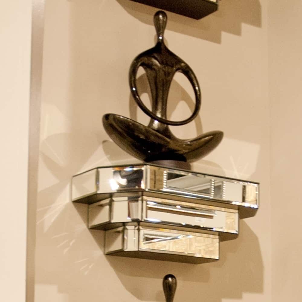 Mirrored Surface Decorative Wall Shelf - N/A