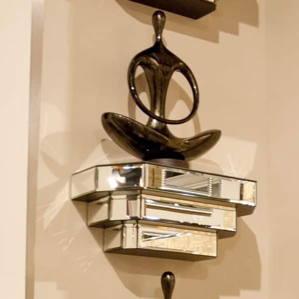 slide 2 of 4, Mirrored Surface Decorative Wall Shelf