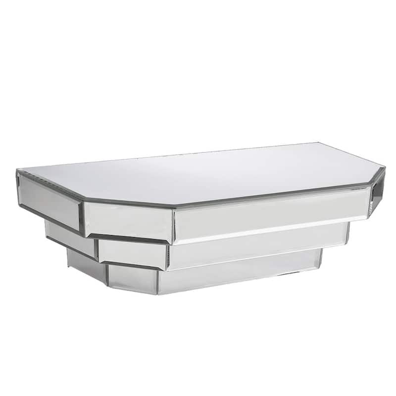 Mirrored Surface Decorative Wall Shelf - N/A