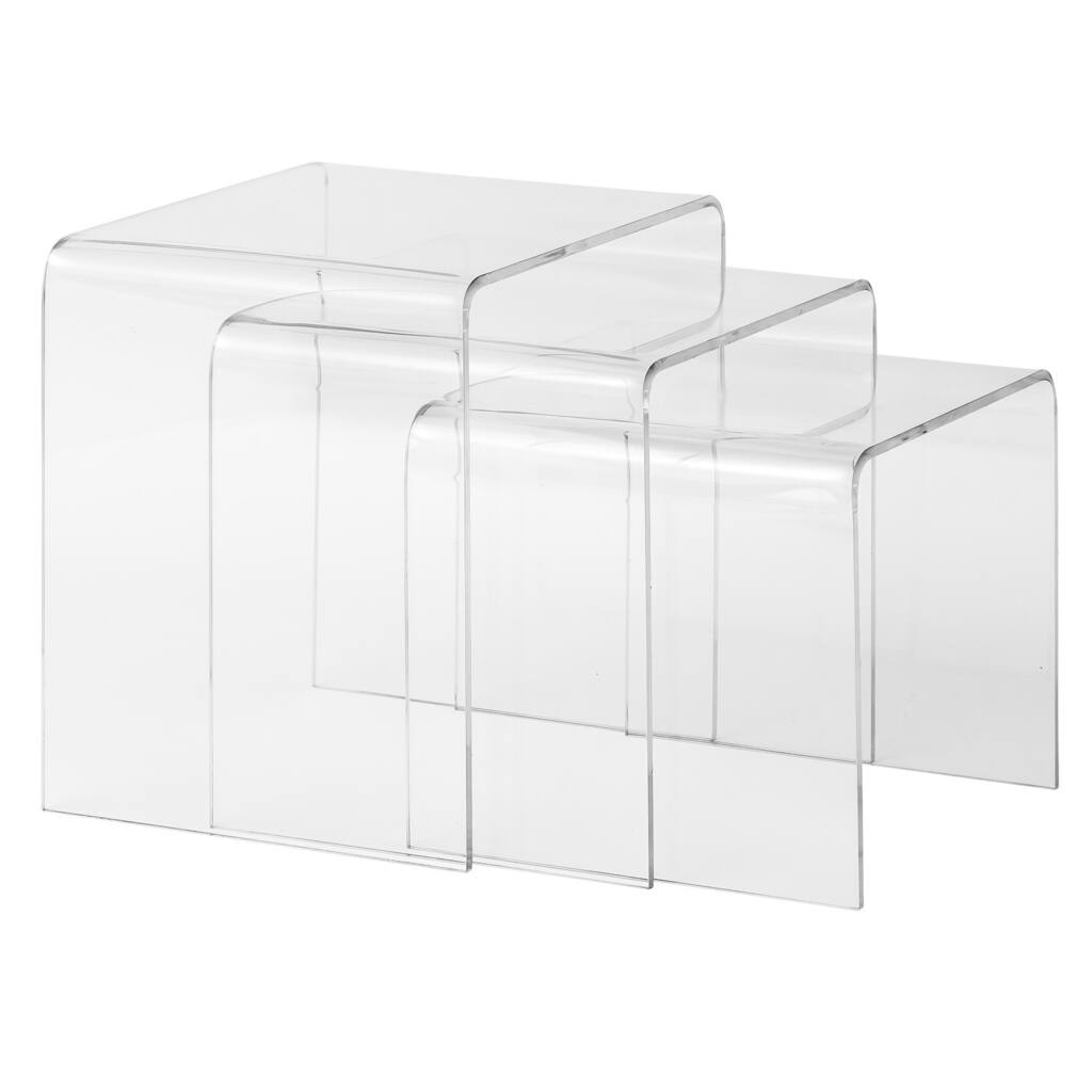 EdgeMod Burton 3-piece Clear Nesting Table Set