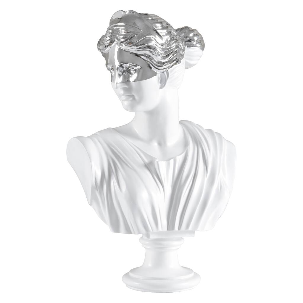 Ren Wil Classic Silver/ White Bust Statue