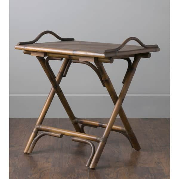 Shop Decorative Brown Rustic Antique Folding Side Table Free