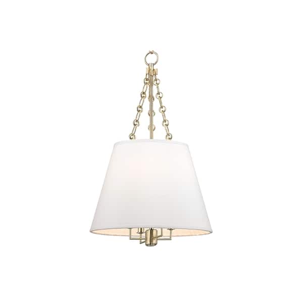 slide 2 of 3, Hudson Valley Burdett 4-light Pendant Aged Brass