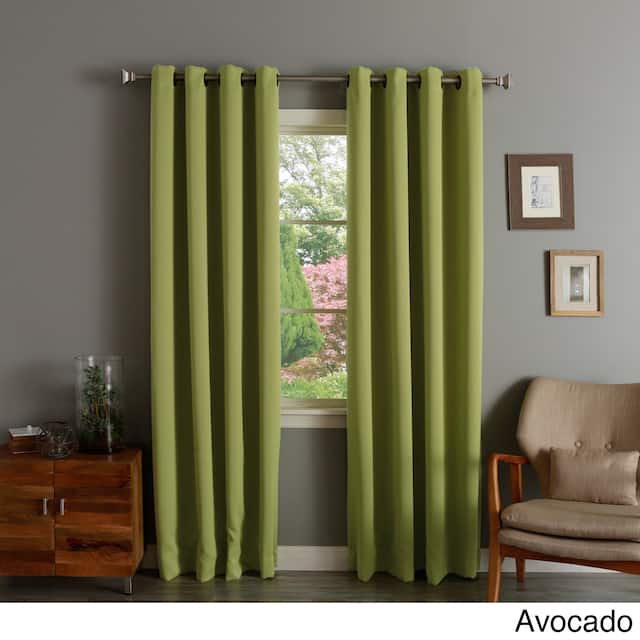 Aurora Home Thermal Insulated Blackout Grommet Top Curtain Panel Pair