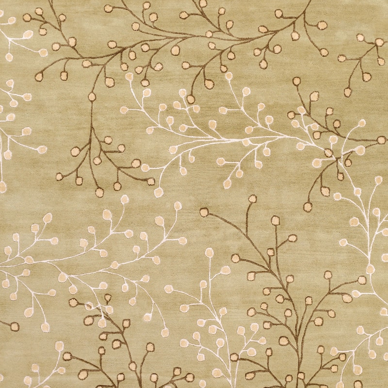Sakura Handmade Transitional Floral Wool Area Rug