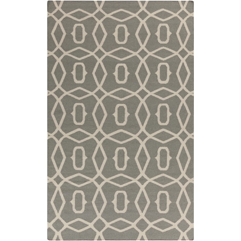 Hand-woven Boston Flatweave Wool Area Rug - 2' x 3' - Grey