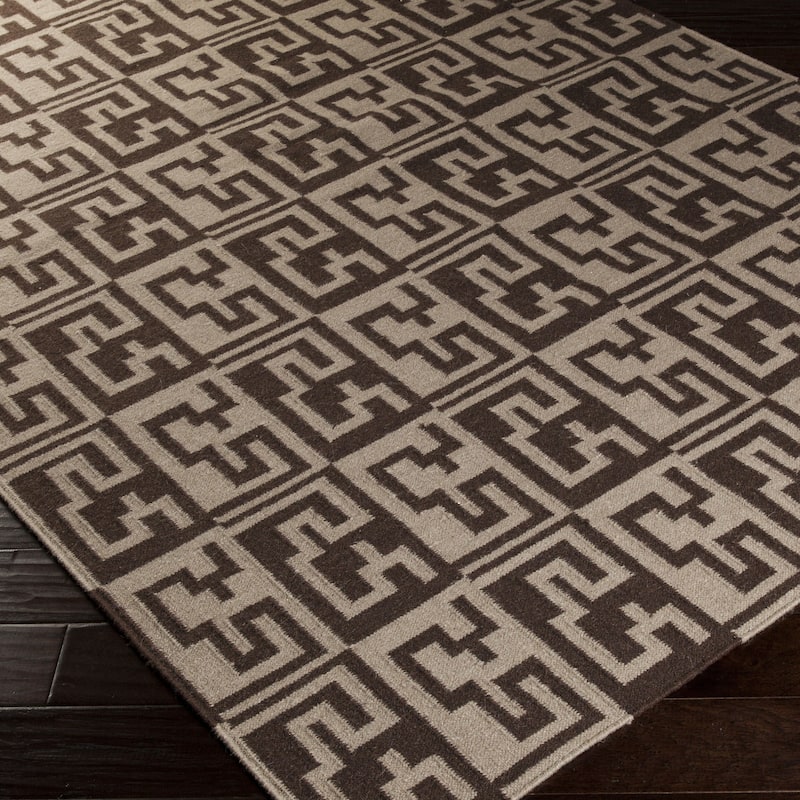 Hand-woven Boise Flatweave Abstract Wool Area Rug