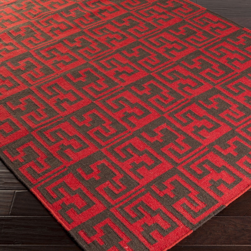 Hand-woven Boise Flatweave Abstract Wool Area Rug