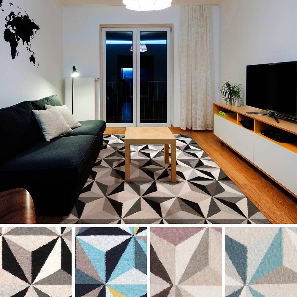 Hand-woven Soissons Flatweave Wool Area Rug