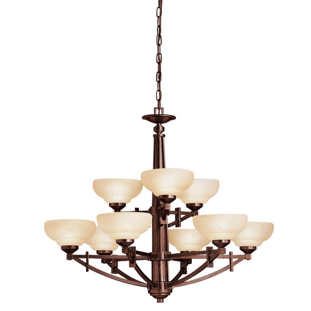 Transitional 9-light Olde Auburn Chandelier with Satin Etched Opal Glass - Chandeliers For Bedrooms by Overstock.com