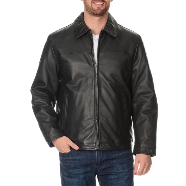 Perry Ellis Portfolio Men S Black Lambskin Jacket Free Shipping Perry Ellis Portfolio Men S Black Lambskin Jacket