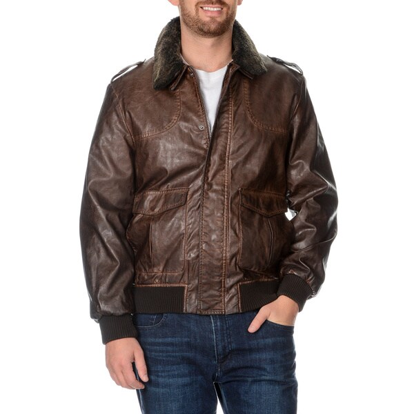 Nautica Men S Leatherette Er Jacket With Detachable Faux Fur Nautica Men S Leatherette Er Jacket With Detachable Faux Fur Collar