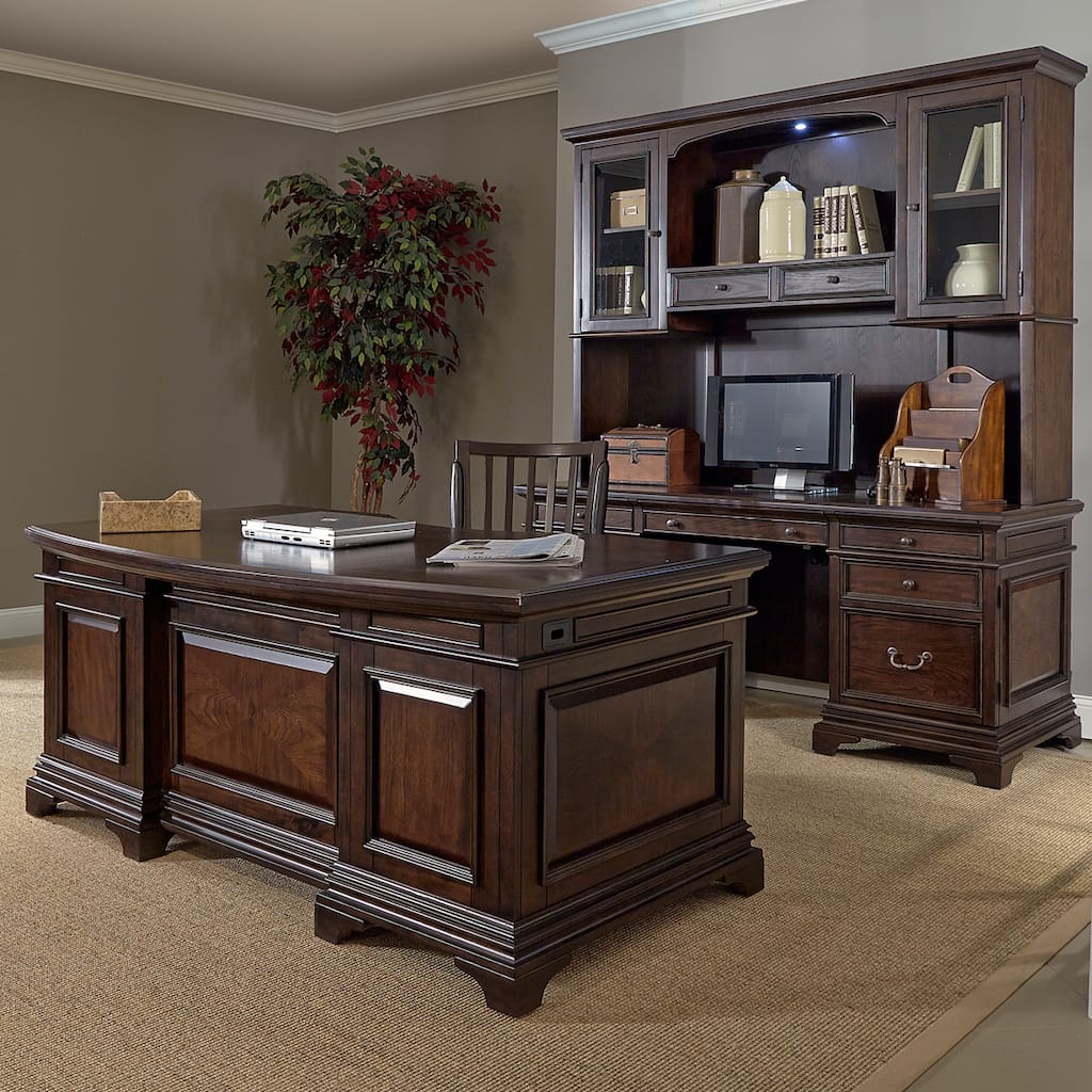 Drake 72-inch Executive Desk and Credenza with Hutch