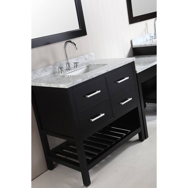 Shop Design Element London 102 Inch Single Sink Espresso Vanity Set With Makeup Table And Bench Seat Overstock 9517465