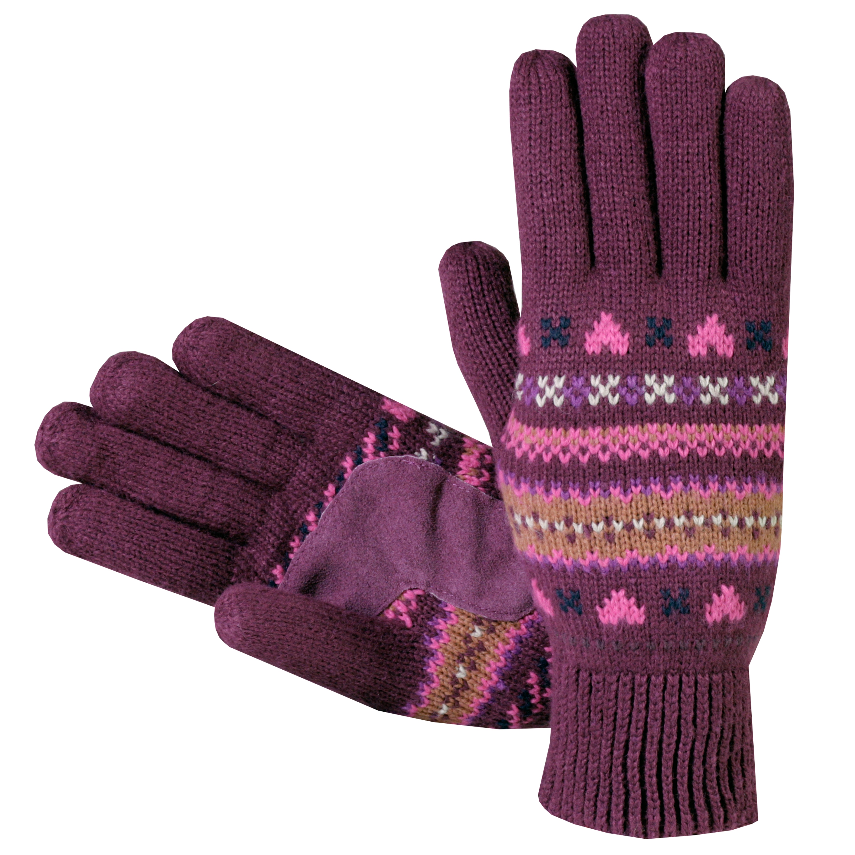 Shop Isotoner Women's Fair Isle Knit Cotton Gloves Free Shipping On