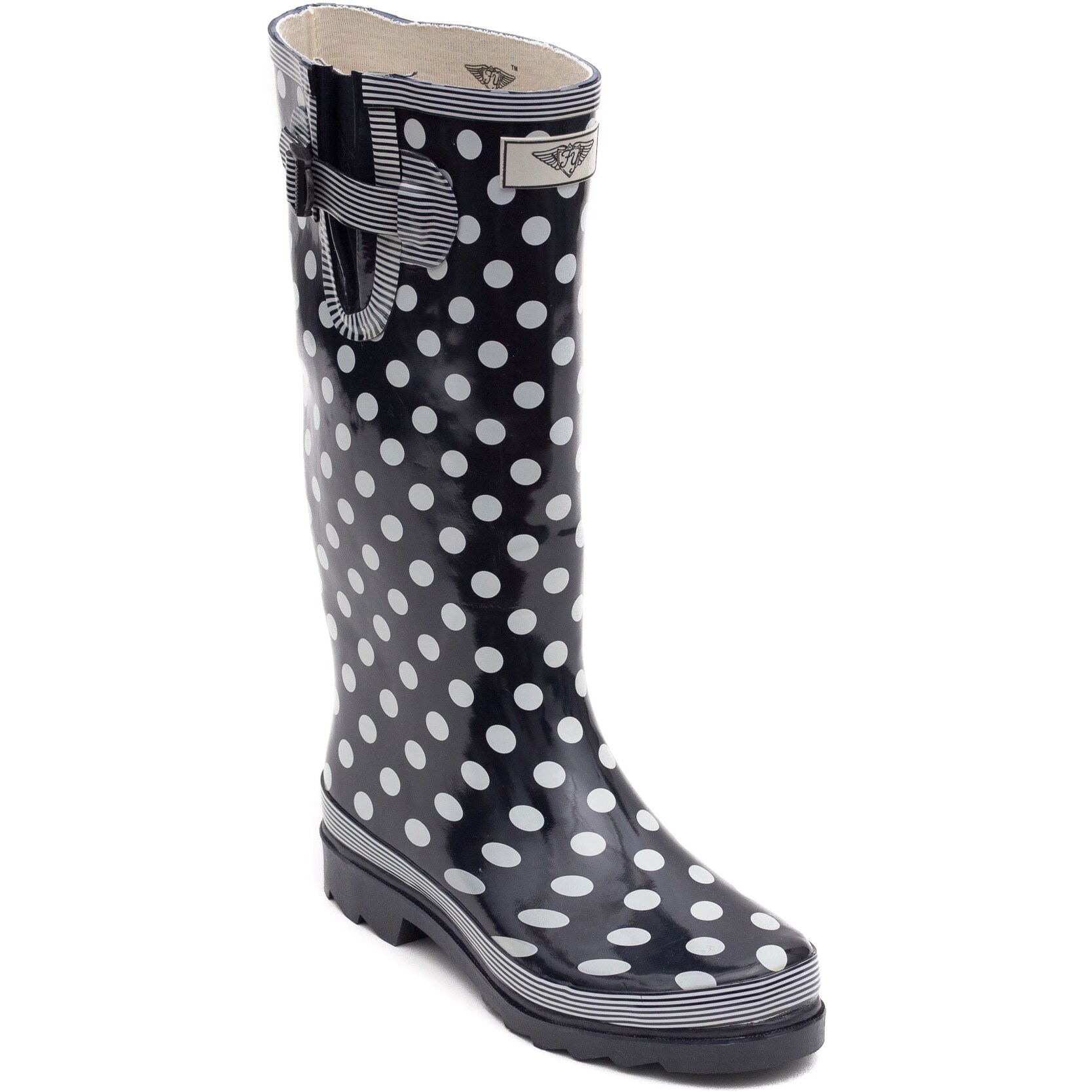 womens polka dot rain boots