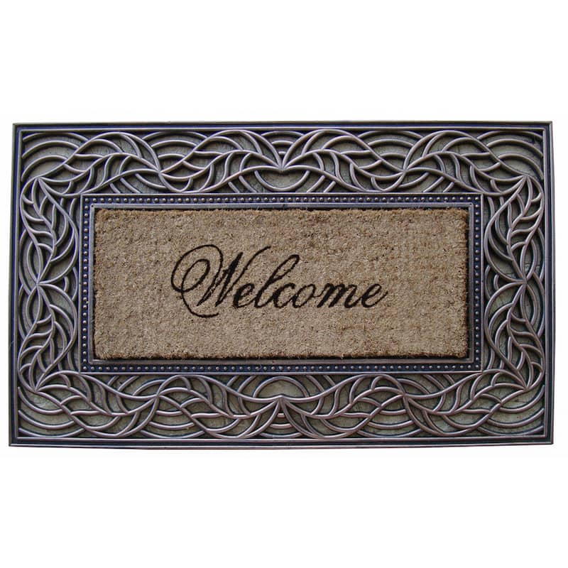 A1HC Hand-Crafted Elegant 18" x 30" Rubber Coir Door Mat