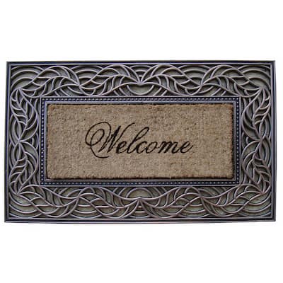 A1HC Hand-Crafted Elegant 18" x 30" Rubber Coir Door Mat