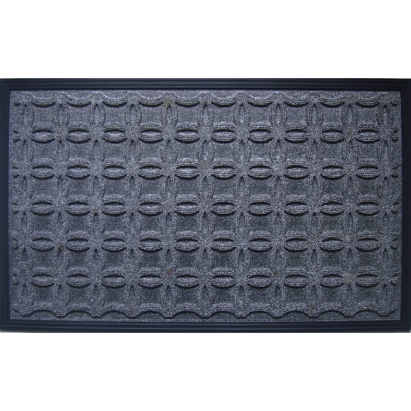 A1HC Durable All Weather Geometric Pattern Polypropyelene Doormat 18"x30"