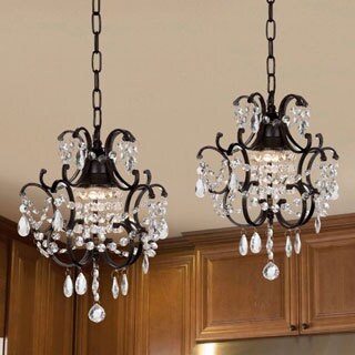 Gallery Versailles Wrought Iron And Crystal Mini Chandelier 2 Gallery Versailles Wrought Iron And Crystal Mini Chandelier 2 In 1 Set