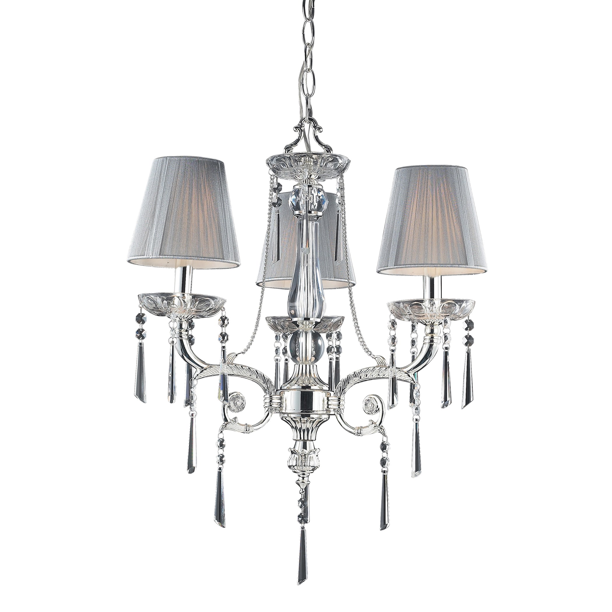 Elk Lighting Princess 3-light Polished Silver Chandelier (Polished Silver w/ Iced Glass) - Chandeliers For Bedrooms by Overstock.com