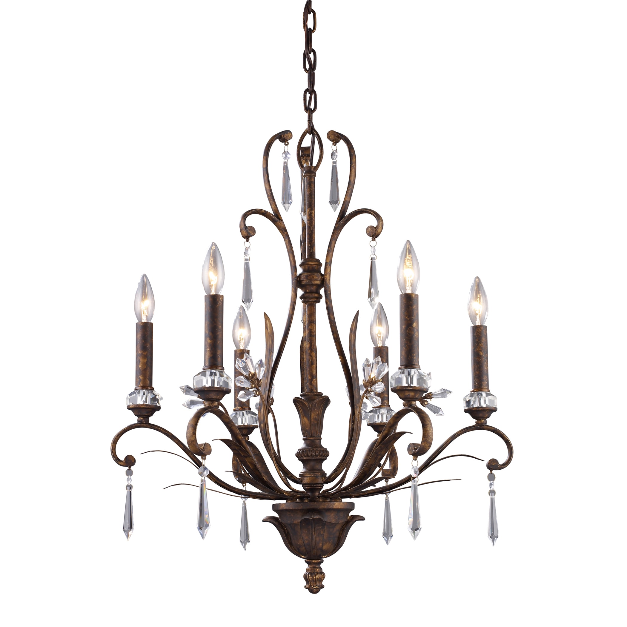 Elk Lighting Emilion 6-light Burnt Bronze Chandelier (Burnt Bronze Chandelier) - Chandeliers For Bedrooms by Overstock.com
