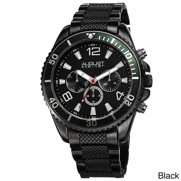 August Steiner Mens Swiss Quartz Multifunction Tachymeter Bracelet