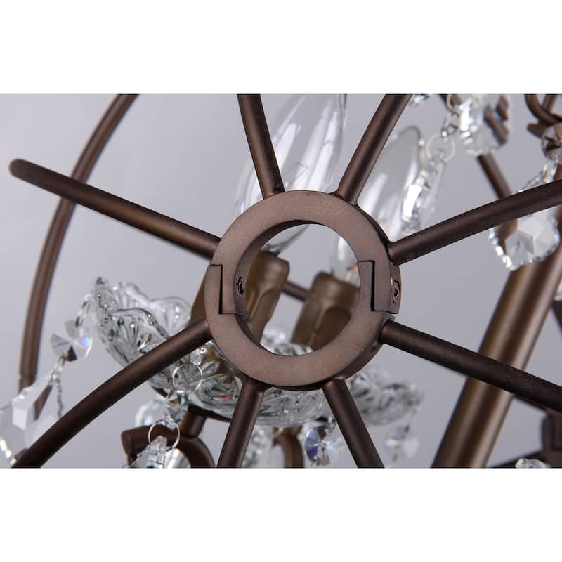 Edwards Antique Bronze 16-inch 4-light Crystal Chandelier