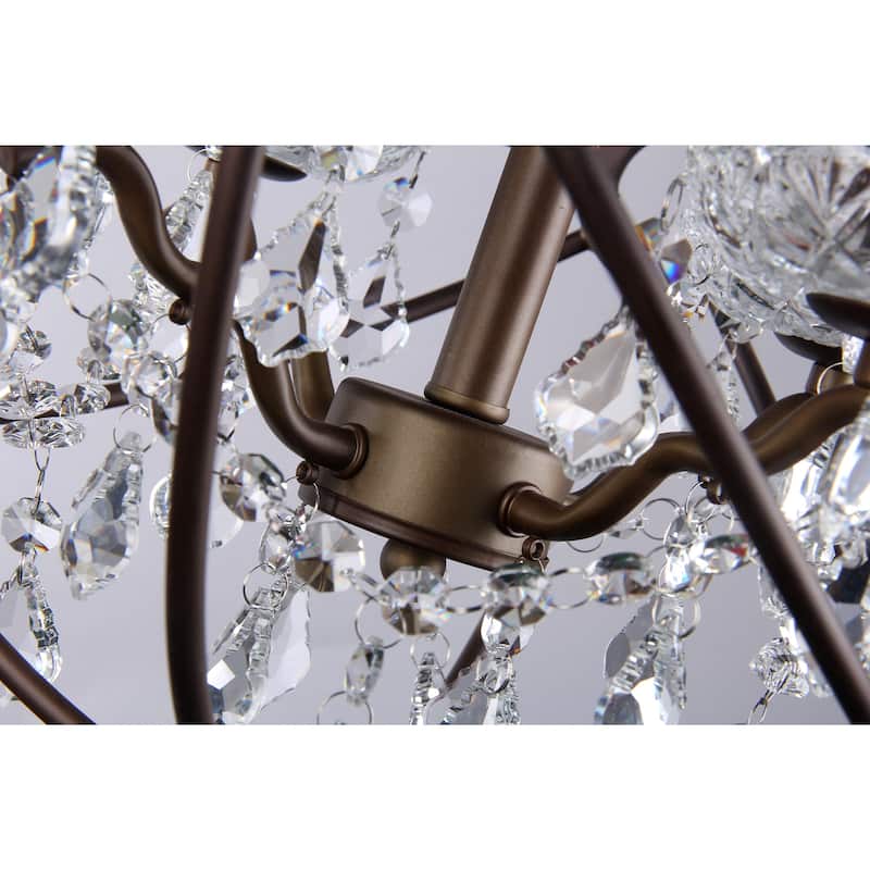 Edwards Antique Bronze 16-inch 4-light Crystal Chandelier
