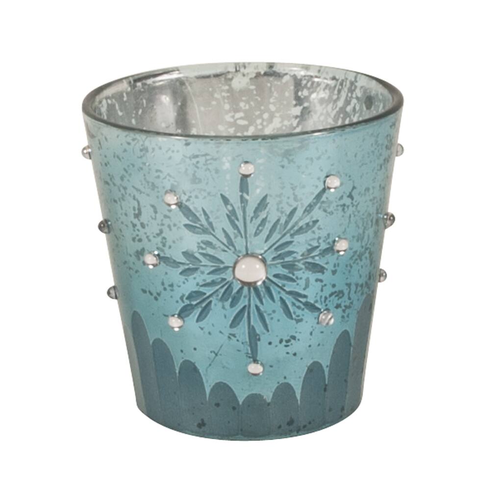 Snowflake Design Votive Holder - set of 2
