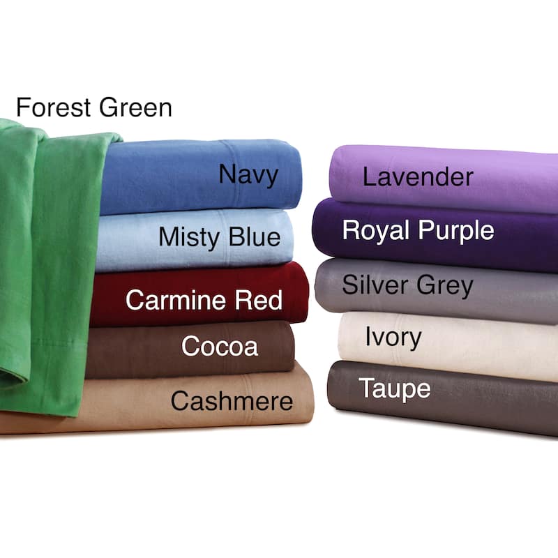 Ultra-soft 5-ounce Solid Flannel Deep Pocket Bed Sheet Set