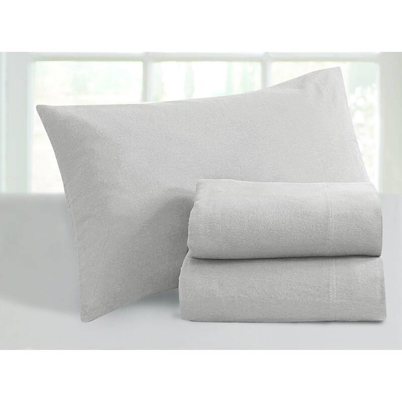 Ultra-soft 5-ounce Solid Flannel Deep Pocket Bed Sheet Set - Silver Grey - Extra Deep Pocket/Deep Pocket - 4 Piece - King