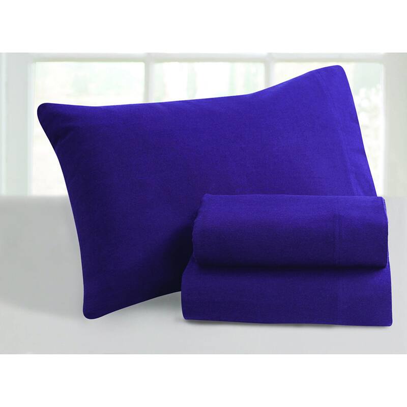 Ultra-soft 5-ounce Solid Flannel Deep Pocket Bed Sheet Set - Royal Purple - Extra Deep Pocket/Deep Pocket - 4 Piece - King