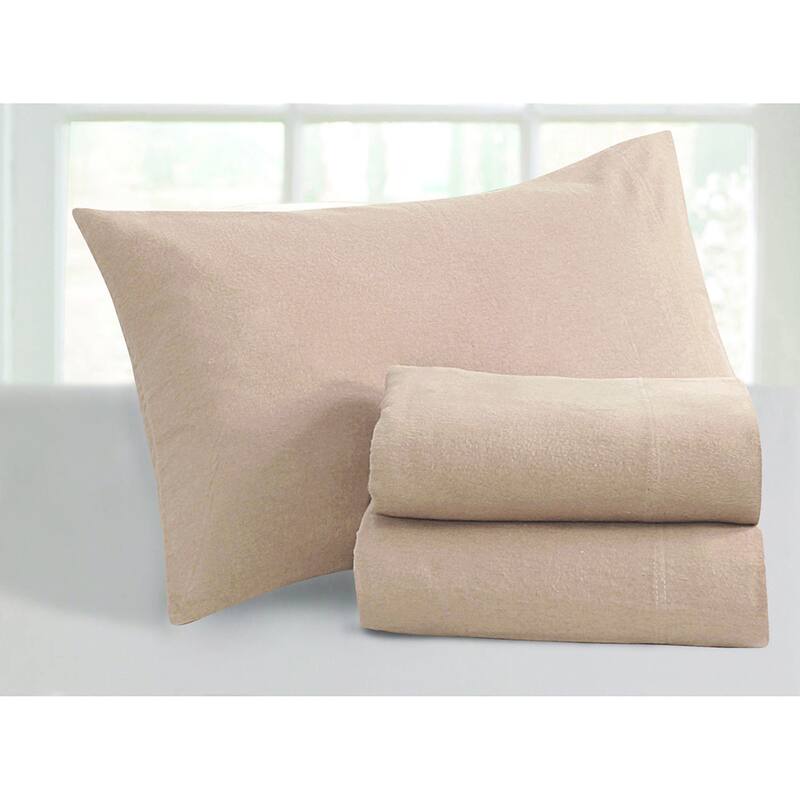 Ultra-soft 5-ounce Solid Flannel Deep Pocket Bed Sheet Set - Cashmere - Extra Deep Pocket/Deep Pocket - 4 Piece - King