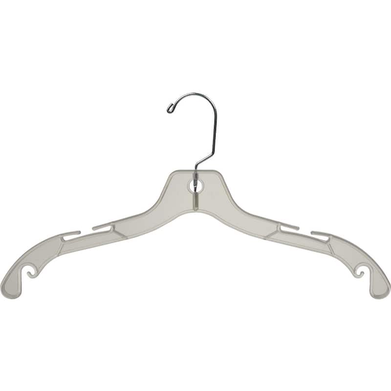 Classic Plastic Hanger with Notches and Swivel Hook - Clear - 100