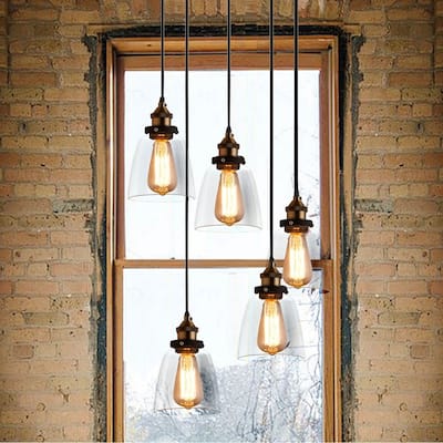 Euna 5-light Adjustable Cord Edison Lamp