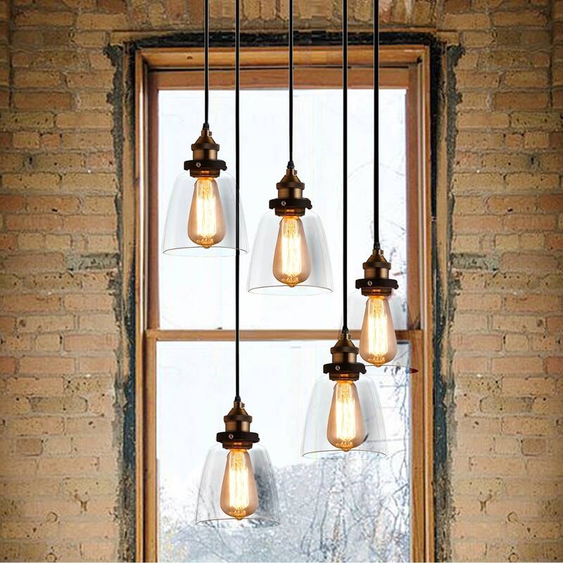 Lori 5-light Adjustable Cord Edison Lamp with Bulbs - 11.61' x 16.14' x 13.22'