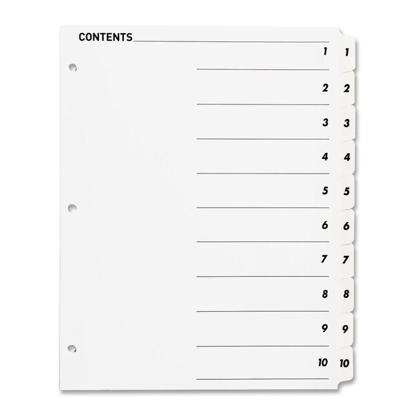 Shop Sparco Quick Index Dividers w/Table Of Cont. Page - 10/ST - Free ...