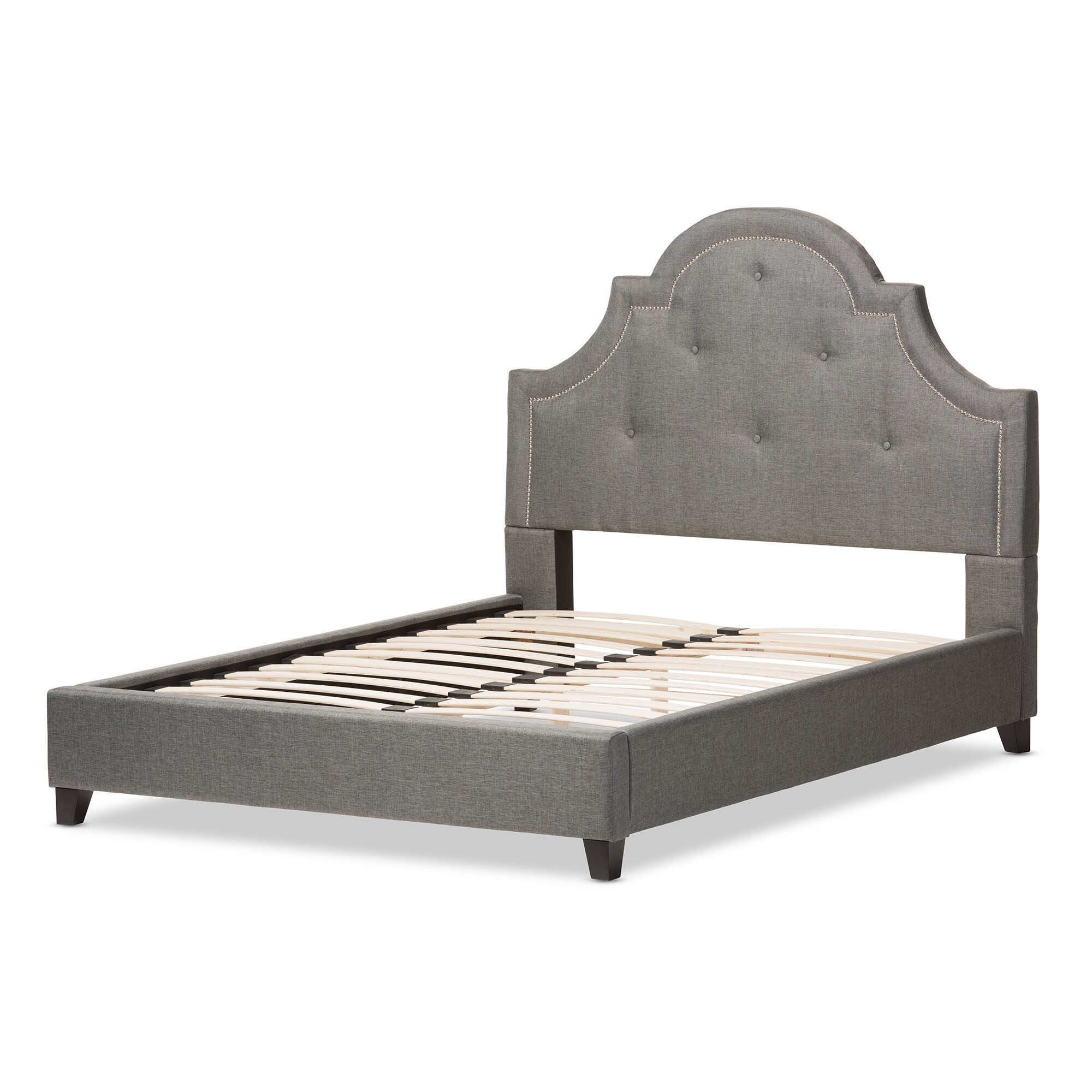 Contemporary Grey Fabric Platform Bed By Baxton Studio Contemporary Grey Fabric Platform Bed