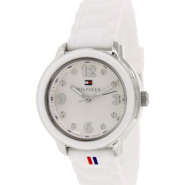 tommy hilfiger watch women's white rubber strap