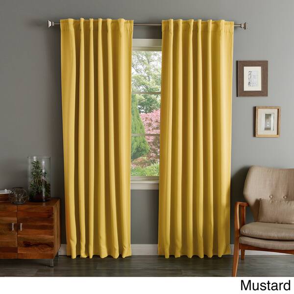 Shop Solid Insulated Thermal Blackout Curtain Panel Pair On Sale