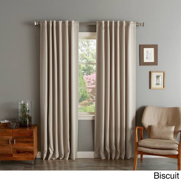 Shop Solid Insulated Thermal Blackout Curtain Panel Pair On Sale