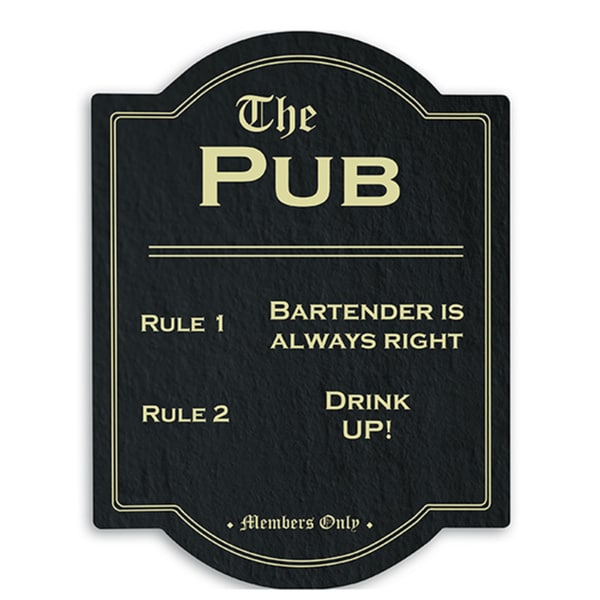 Pub Rules Bar Sign   Shopping Bar & Wine